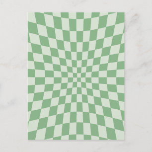 Carte Postale Motif de tableau de bord vert déformé