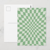 Carte Postale Motif de tableau de bord vert déformé (Devant / Derrière)
