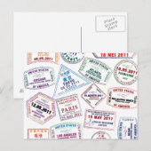 Carte Postale Motif de tampon de passeport Imprimer (Devant / Derrière)