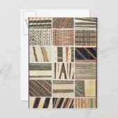 Carte Postale Motif de tapa polynésien de Cook's (Devant / Derrière)