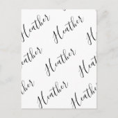 Carte Postale Motif de texte de script moderne modifiable | Noir (Devant)