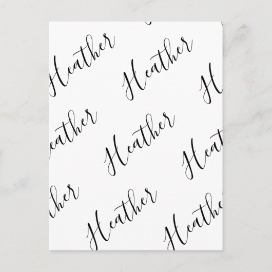 Carte Postale Motif de texte de script moderne modifiable | Noir (Devant)