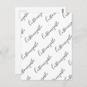 Carte Postale Motif de texte de script moderne modifiable | Noir (Devant / Derrière)