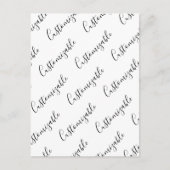 Carte Postale Motif de texte de script moderne modifiable | Noir (Devant)