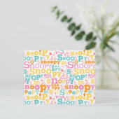 Carte Postale Motif de texte Snoopy Pastel (Debout devant)