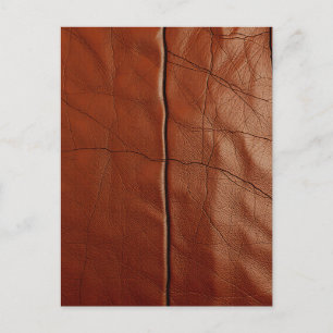 Carte Postale Motif de texture de cuir brun riche