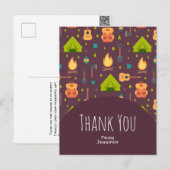 Carte Postale Motif de thème de camping mignon Merci (Devant / Derrière)