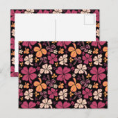 Carte Postale Motif de trèfle rouge Trèfle Saint-Patrick (Devant / Derrière)