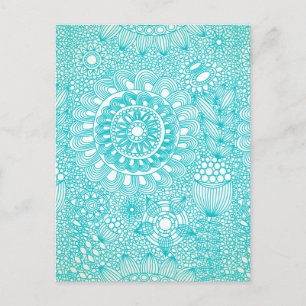Carte Postale motif de treillis floral délicat