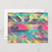 Carte Postale motif de triangles géométriques cool (Devant / Derrière)