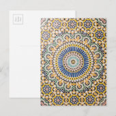 Carte Postale Motif de tuiles géométriques, Maroc (Devant / Derrière)