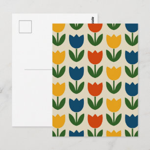 Carte Postale Motif de tulipe coloré