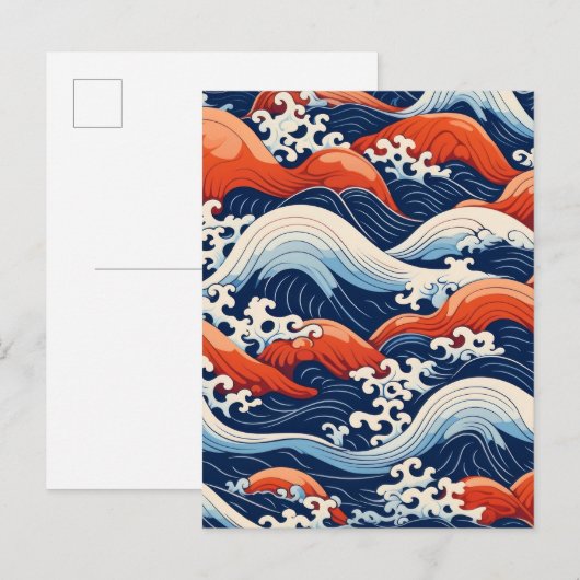 Carte Postale Motif de vague (Devant / Derrière)