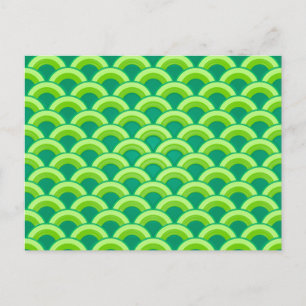 Carte Postale Motif de vague Art Déco - vert jade