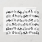 Carte Postale Motif de vélo rétro (Devant / Derrière)