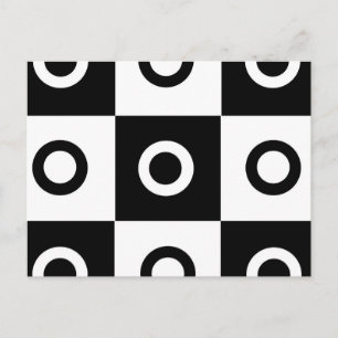 Carte Postale Motif de vérification noir et blanc