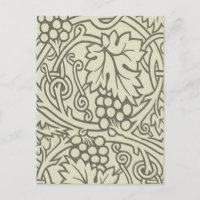 Motif de vigne de raisin gris vert de William Morr