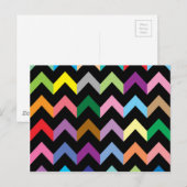 Carte Postale Motif de zigzag coloré (Devant / Derrière)