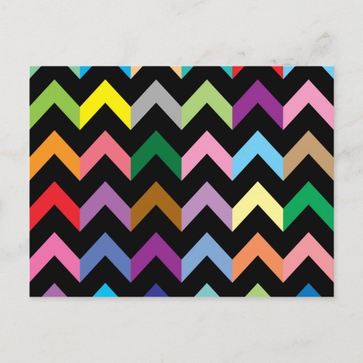 Carte Postale Motif de zigzag coloré (Devant)