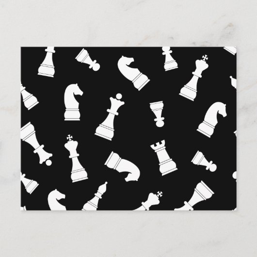 Carte Postale Motif d'échecs noir et blanc unique (Devant)
