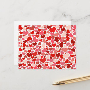 Carte Postale Motif Des Coeurs, Coeurs Rouges, Amour