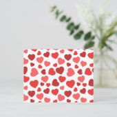 Carte Postale Motif Des Coeurs, Coeurs Rouges, Motif Des Coeurs (Debout devant)