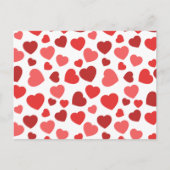 Carte Postale Motif Des Coeurs, Coeurs Rouges, Motif Des Coeurs (Devant)