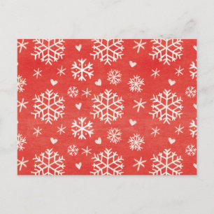 Carte Postale Motif des Coeurs de flocon de neige d'hiver