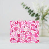 Carte Postale Motif des coeurs roses (Debout devant)