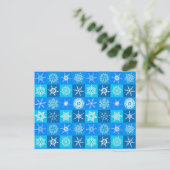 Carte Postale Motif des flocons bleus (Debout devant)