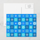 Carte Postale Motif des flocons bleus (Devant / Derrière)