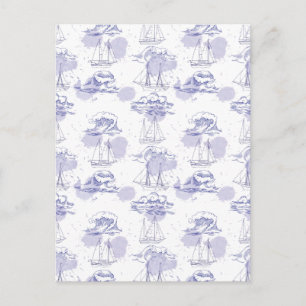 Carte Postale Motif des ondulations et des navires