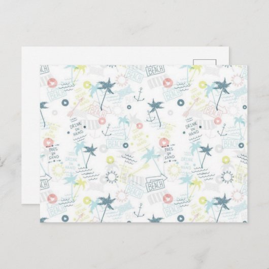 Carte Postale Motif d'été (Devant / Derrière)