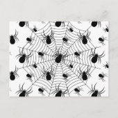 Carte Postale Motif d'Halloween Black White araignées (Devant)