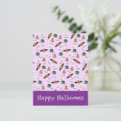 Carte Postale Motif d'Halloween Merci Citrouille pourpre (Debout devant)