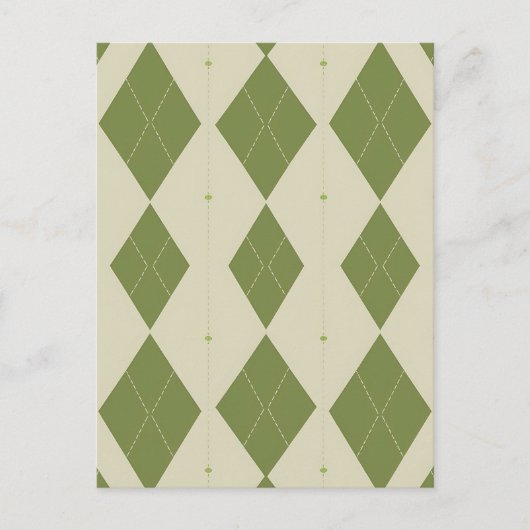 Carte Postale Motif diamant Argyle vert olive (Devant)
