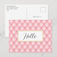Motif diamant luxueux rose capitonné