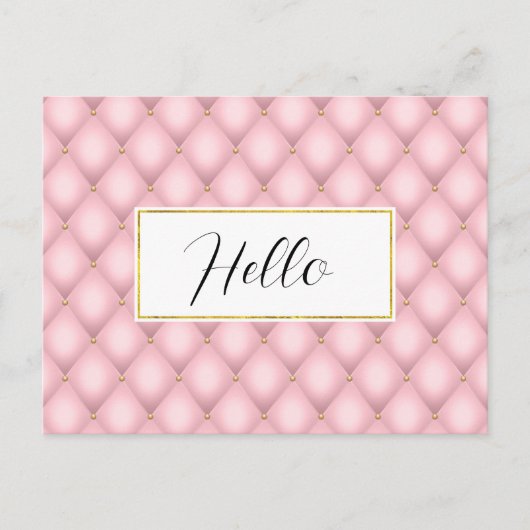 Carte Postale Motif diamant luxueux rose capitonné (Devant)
