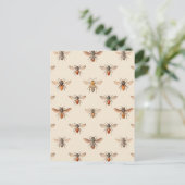 Carte Postale Motif d'illustration d'abeille vintage (Debout devant)