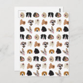 Carte Postale Motif d'illustration du visage de chien mignon (Devant / Derrière)