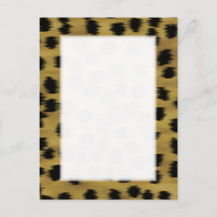 Carte Postale Motif d'impression Brown en noir et or.
