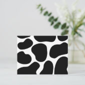 Carte Postale Motif d'impression de vache noire et blanche. (Debout devant)