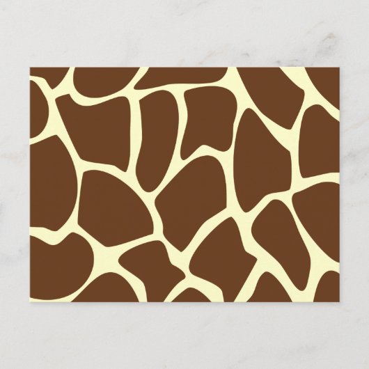 Carte Postale Motif d'impression Giraffe en Brown foncé. (Devant)