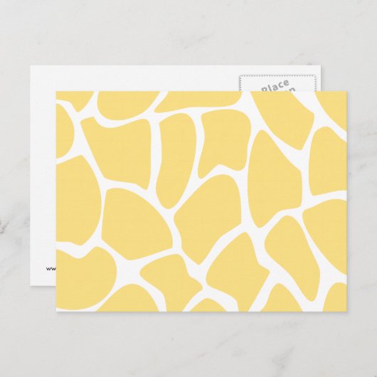 Carte Postale Motif d'impression Giraffe en Jaune. (Devant / Derrière)