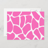 Carte Postale Motif d'impression Giraffe en rose vif. (Devant / Derrière)