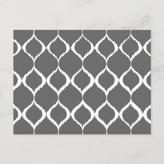 Carte Postale Motif d'impression tribal Ikat Gray Gray (Devant)