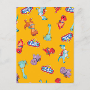 Carte Postale Motif Dino Ranch sur Jaune