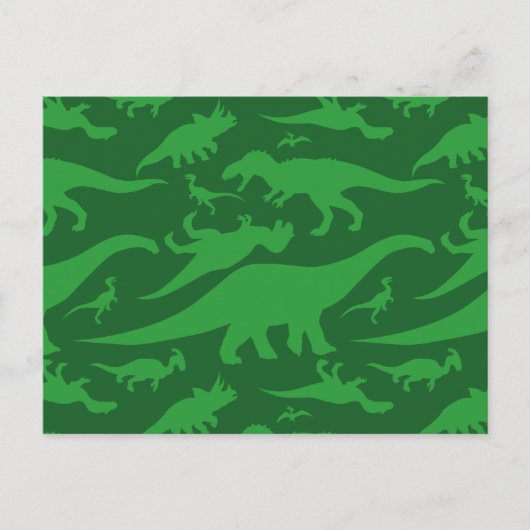 Carte Postale Motif Dinosaur Vert (Devant)