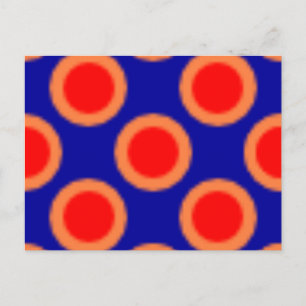 Carte Postale Motif Dot Rouge, Bleu, Orange