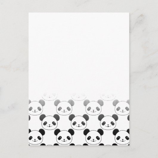 Carte Postale Motif d'ours de panda dégradé (Devant)